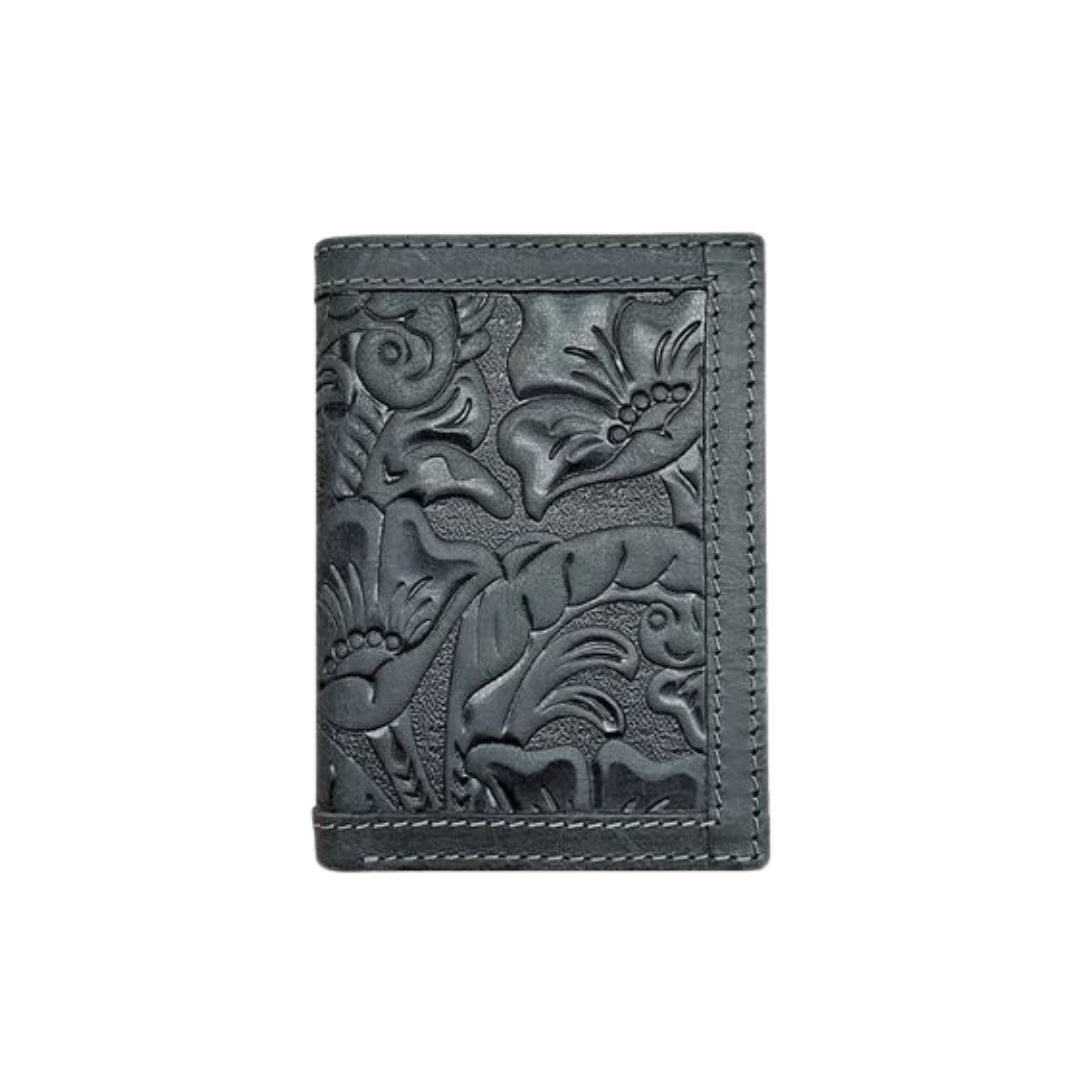 Gem Dandy Men's Wrangler Texas Rose Tri Black Wallet