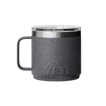 Yeti Rambler 14 oz Ceramic Magslider Stackable Black Stone Mug
