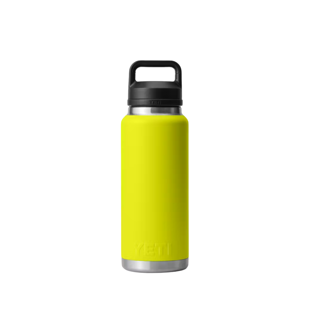Yeti Rambler 36oz Chug Cap Firefly Yellow Water Bottle