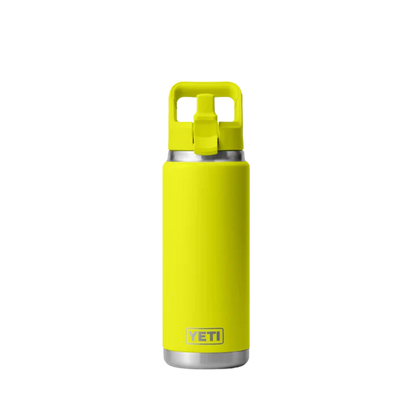 Yeti Rambler 26 Oz Straw Firefly Yellow Bottle