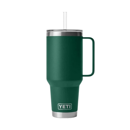 Yeti Rambler 42 Oz Straw Black Forest Green Mug