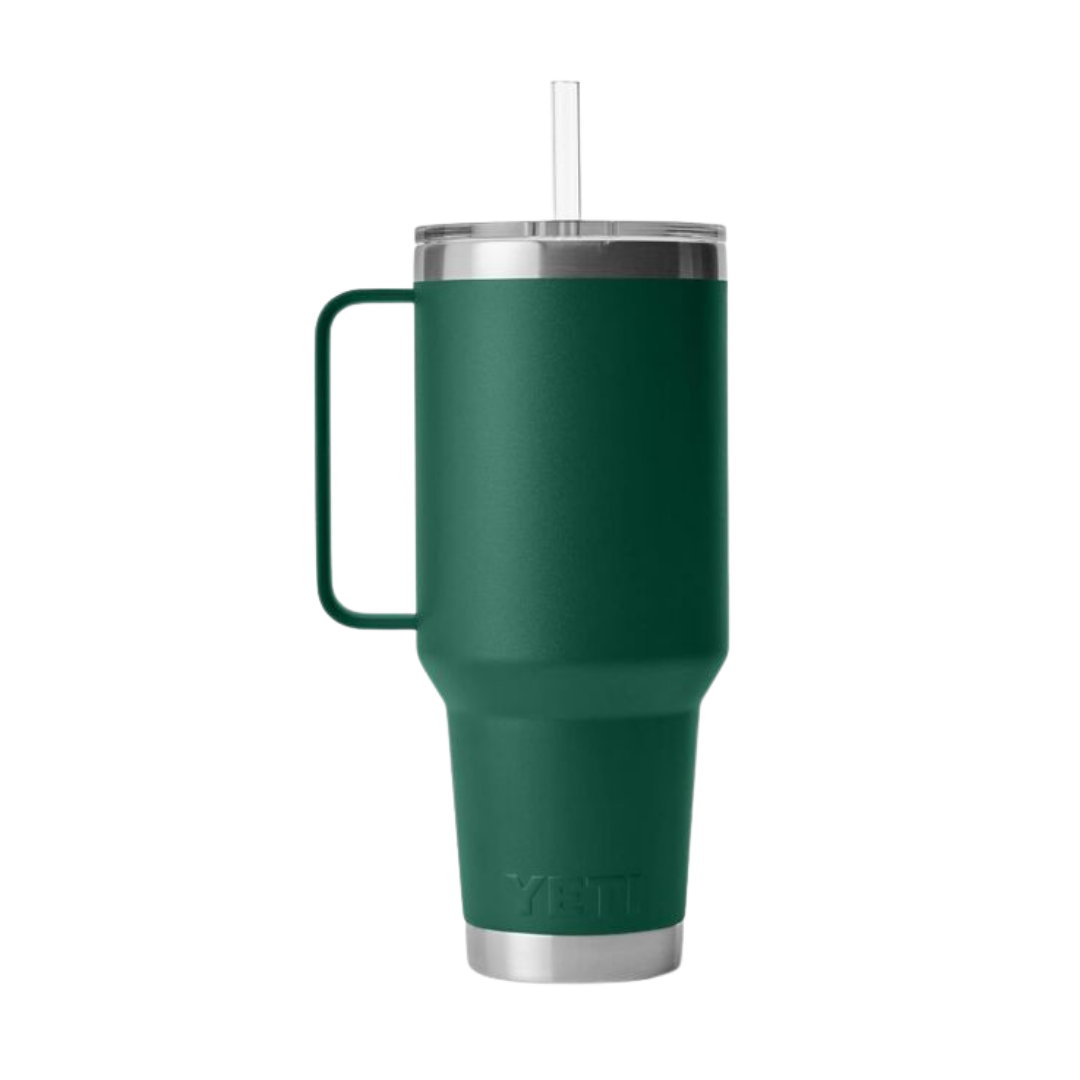 Yeti Rambler 42 Oz Straw Black Forest Green Mug