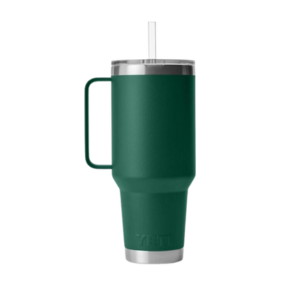 Yeti Rambler 42 Oz Straw Black Forest Green Mug