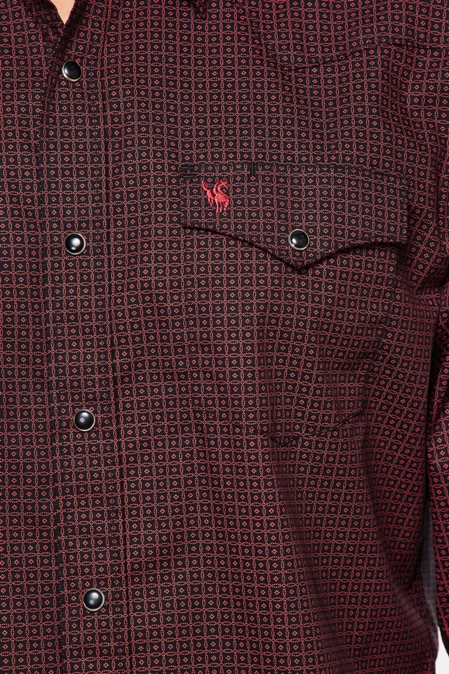 Avalon Men's Western Snap Print Woven Shirt