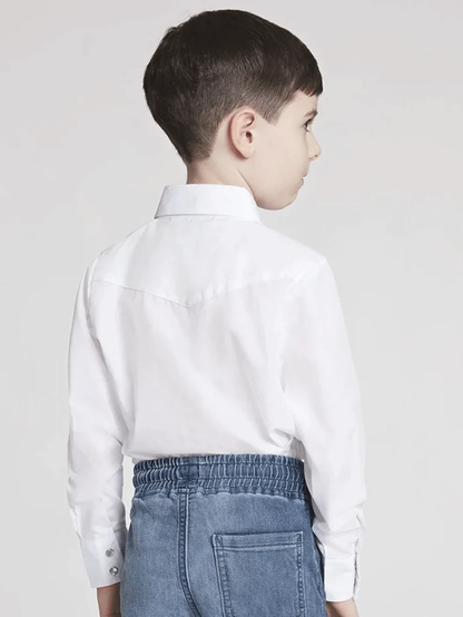 Ely Cattleman Men´s Kids Long Sleeve Solid Western White Shirt