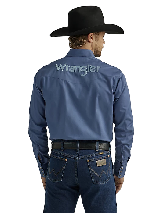 Wrangler Men's Bijou Blue Western Snap Shirt - Quality Western Style ...