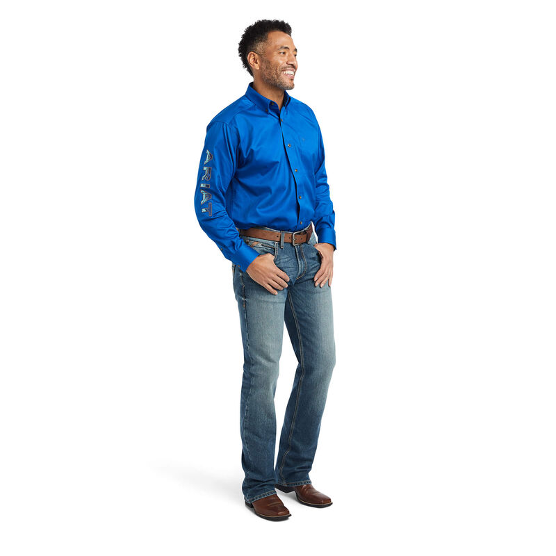 Ariat Men's Team Logo Twill Classic Blue Shirt