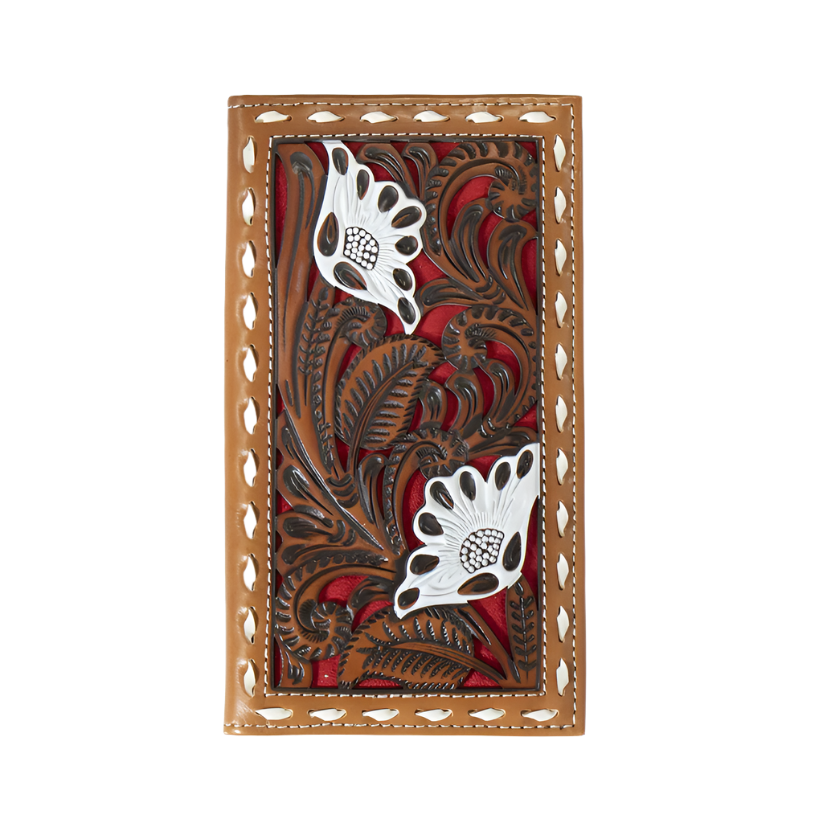 Nocona Women's Rodeo Floral Filigree Red Wallet