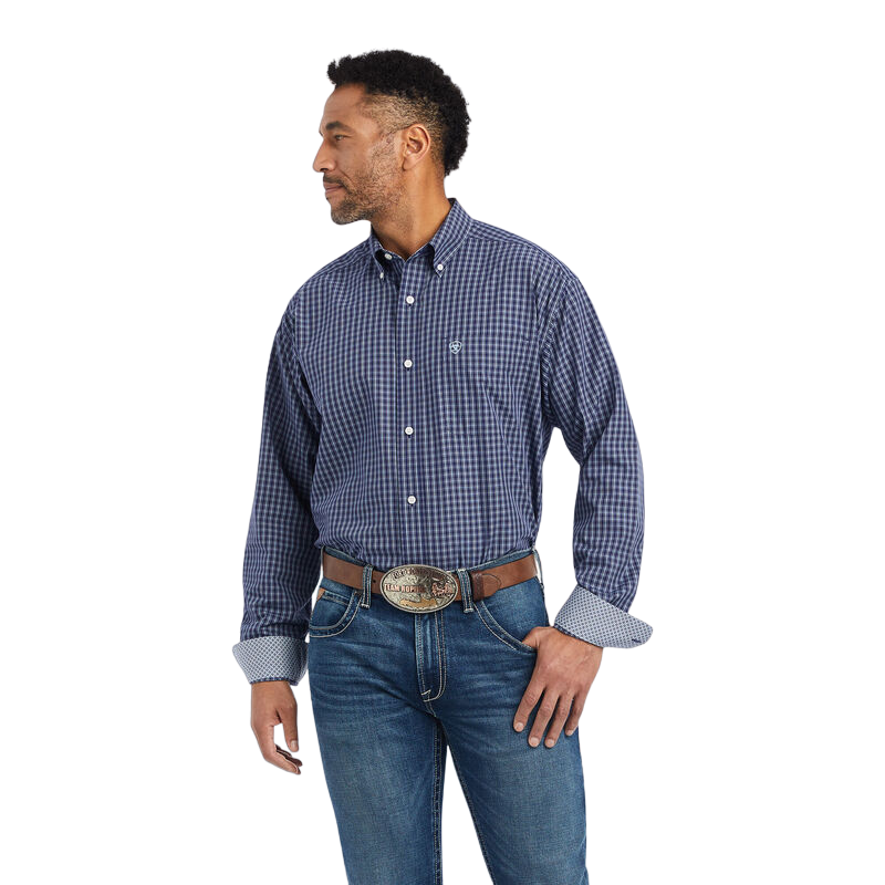 Ariat Men's Wrinkle Free Immanuel Classic Blue Shirt