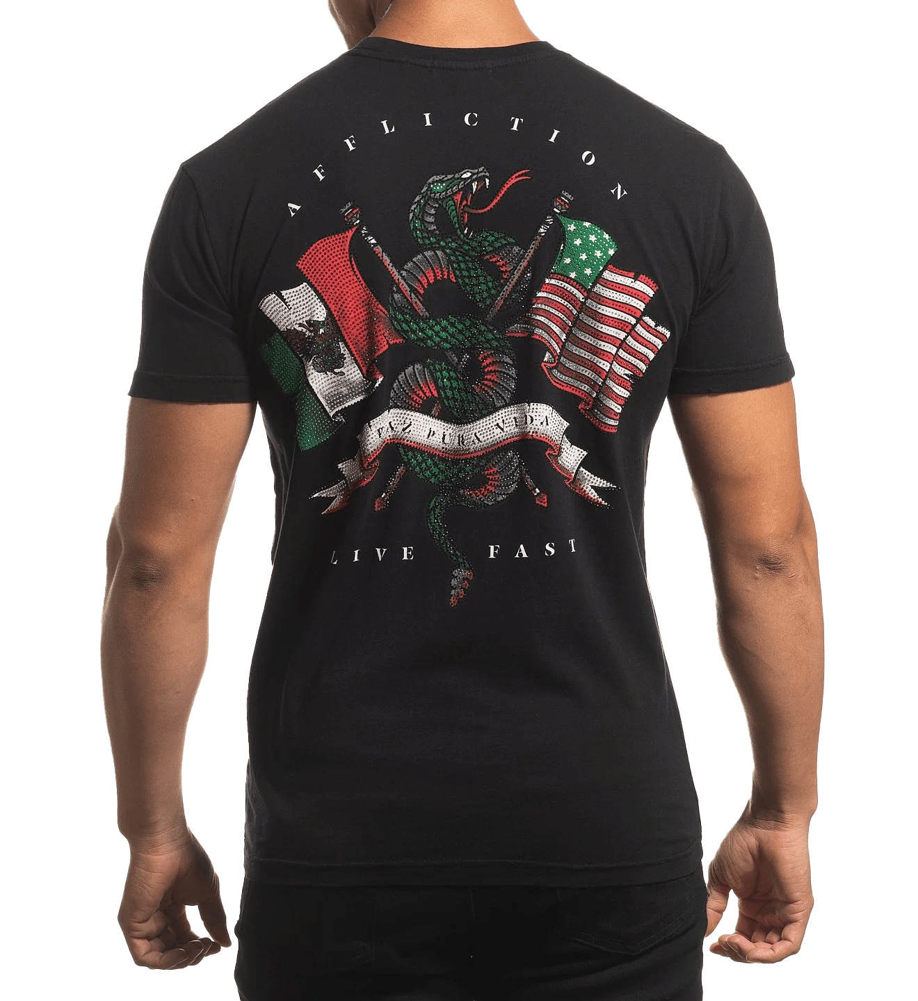 Affliction Men's Tri Pride Black Tee Shirt