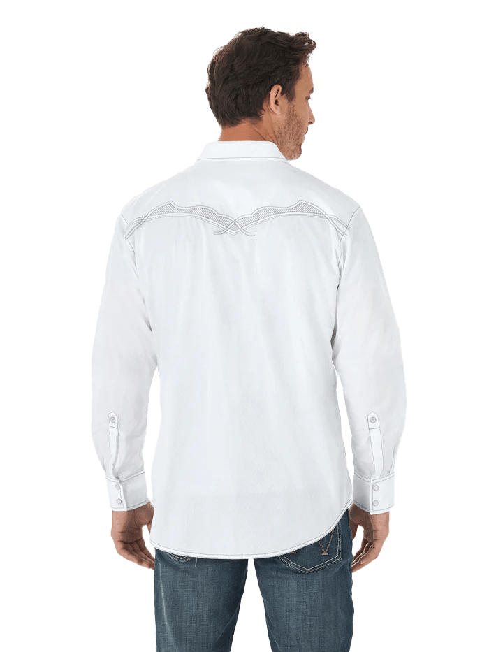 Wrangler Men's Embroidered White Shirt
