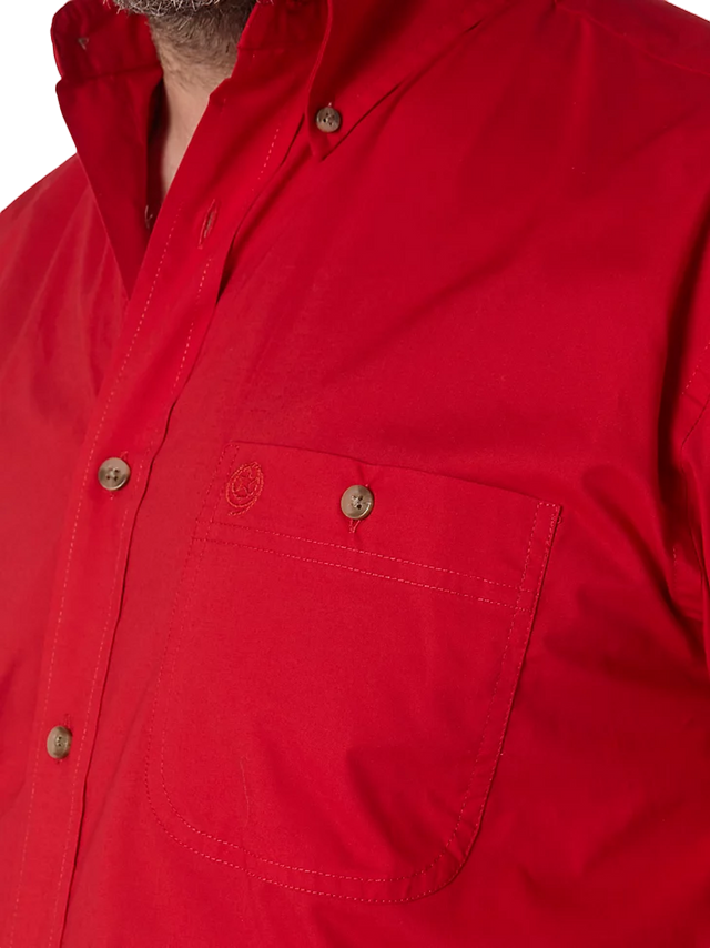 Wrangler Men's George Solid Red Shirt