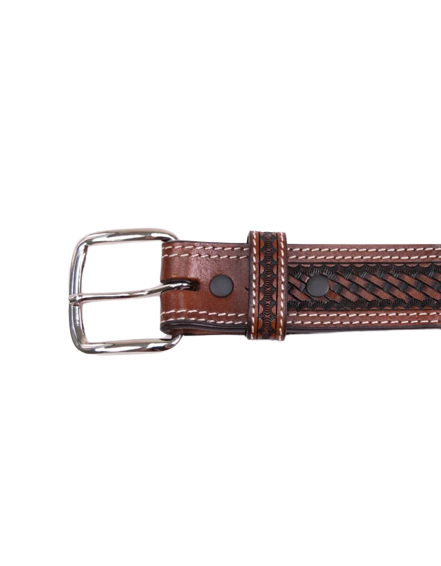 Cowboy Chrome Youth Boy's Scalloped Brown Belt