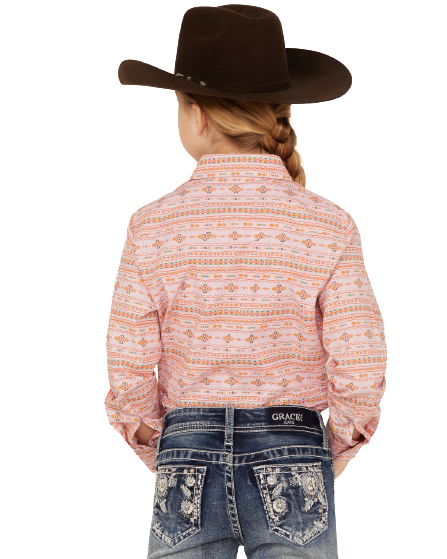 Panhandle Youth Girl's Southwestern Print Multicolor Shirt