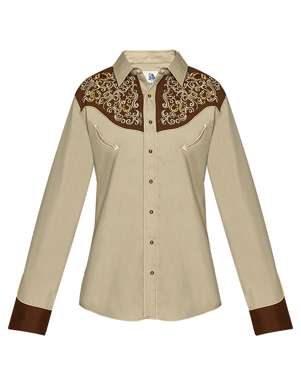 Ranger's Usa Men's Kakhi Charra Vaquera Tarugos Shirt