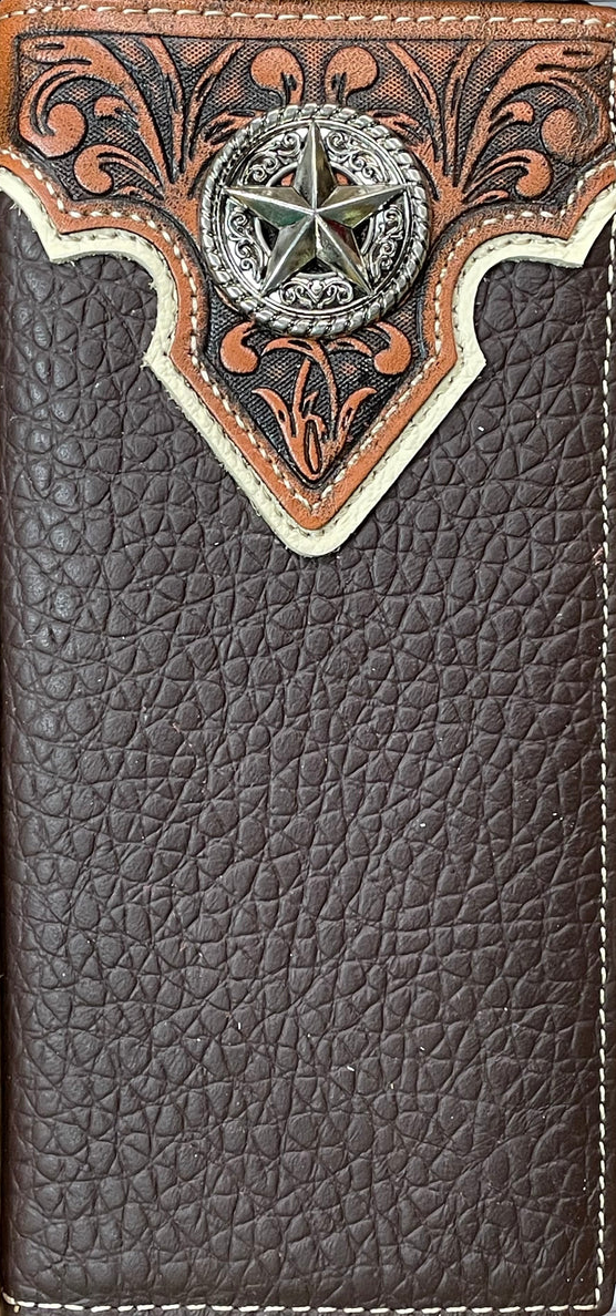 Top Notch Coffee Floral Embossed Star Concho Wallet