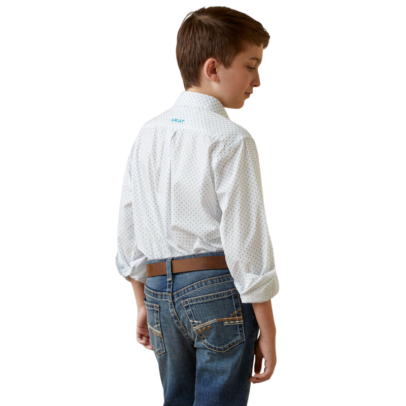 Ariat Youth Boy's Kaine Classic Fit White Shirt