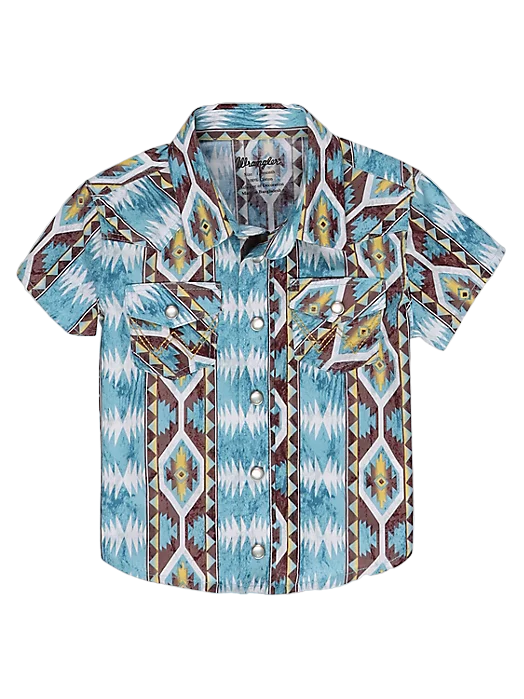 Wrangler Infant Boy's Checotah Snap Front Duty Blue Shirt