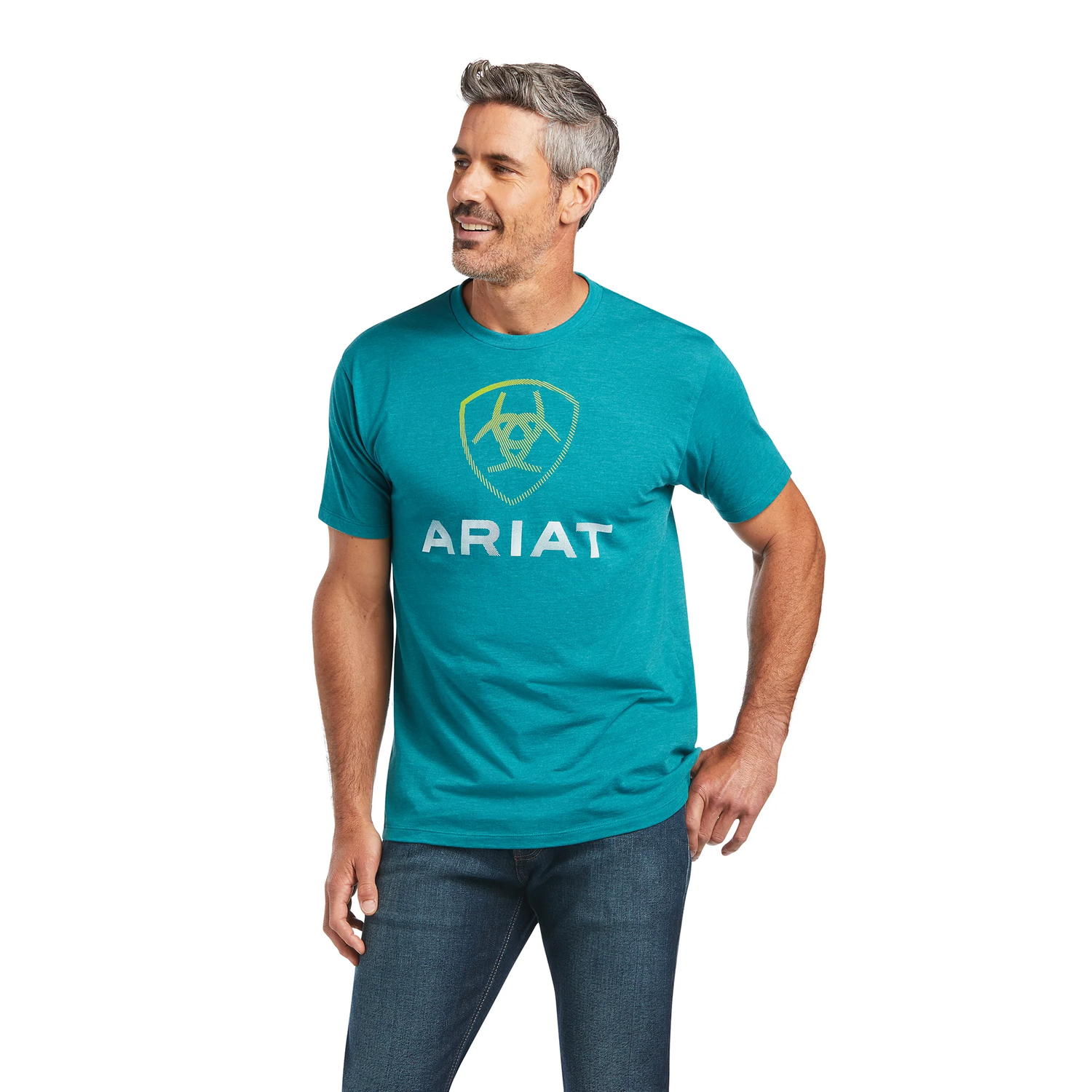 Shop The Boot Jack's Ariat Men's Heather Teal T-Shirt - Western Style ...