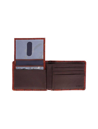 Silver Creek Brown Printed Leather Passcase Wallet