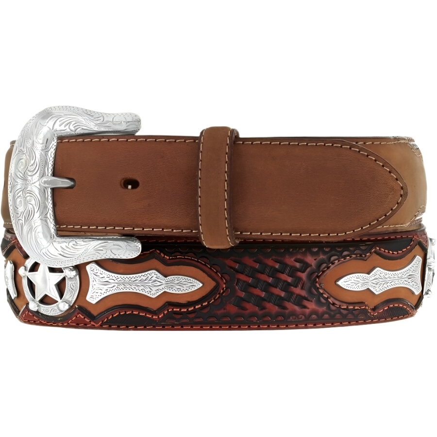 Justin Men's Odessa Star Tan Belt