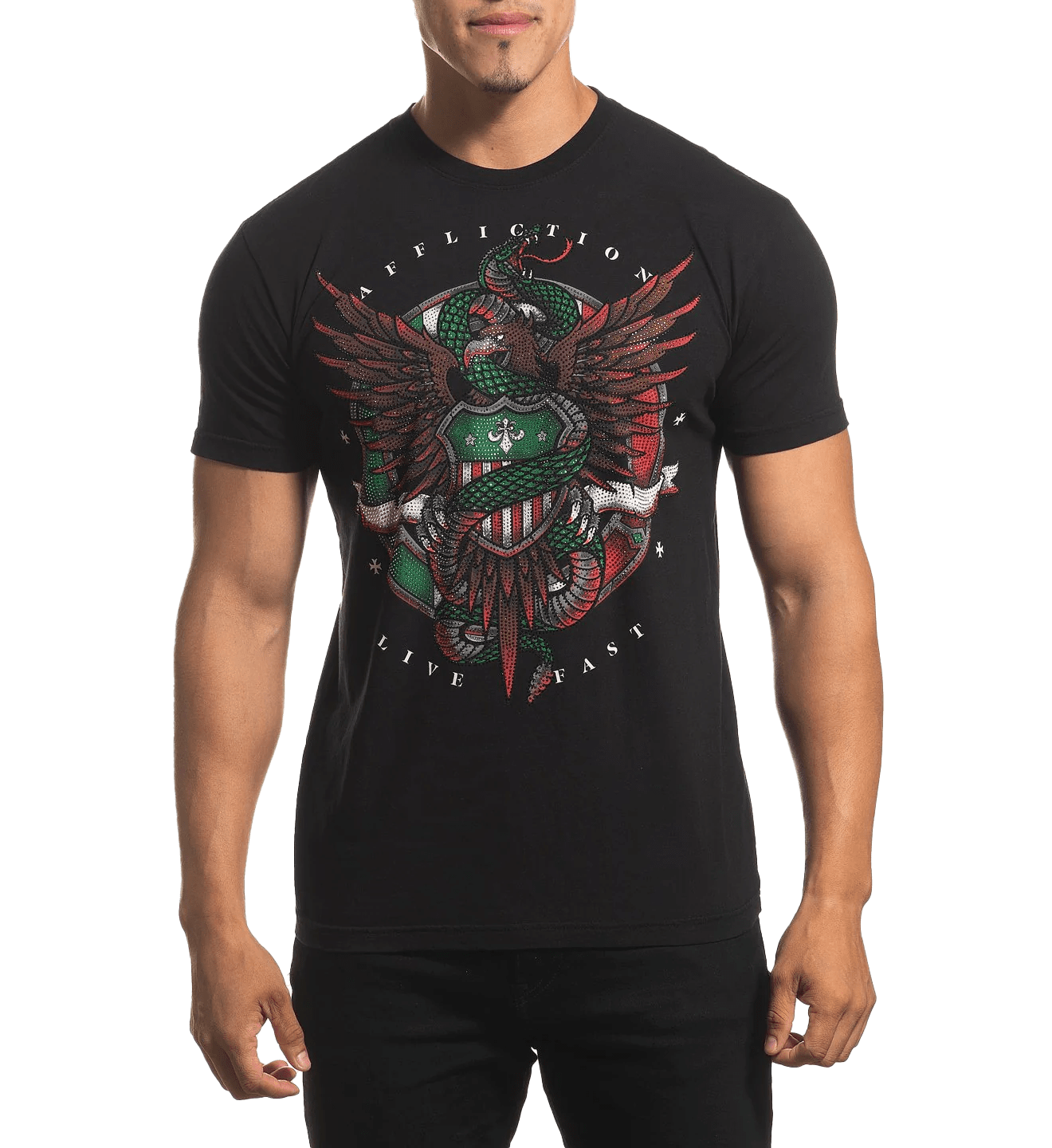 Affliction Black Tri Pride T-Shirt