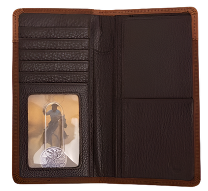 Dual Check Book Brighton Men's Double Luck Checkbook Brown Wallet | Top-Grade Leather ...