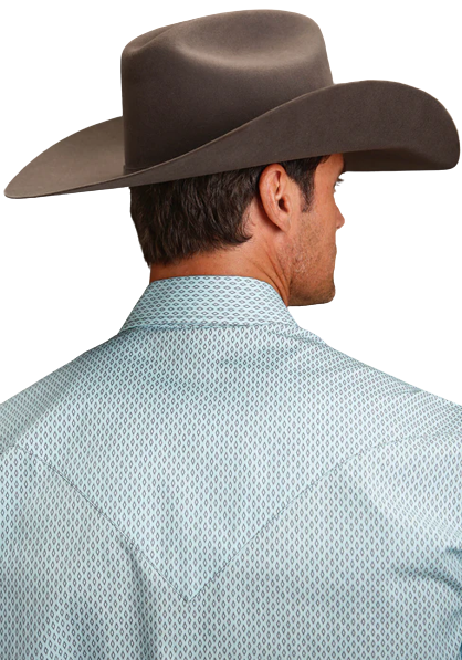 Stetson Apparel Men's Snap Silver Diamond Cotton Shirt
