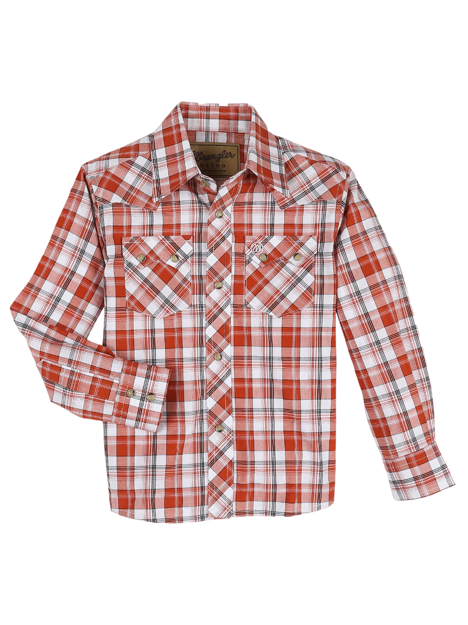 Wrangler Boy's Pumpkin Retro Snap Shirt - Western Style