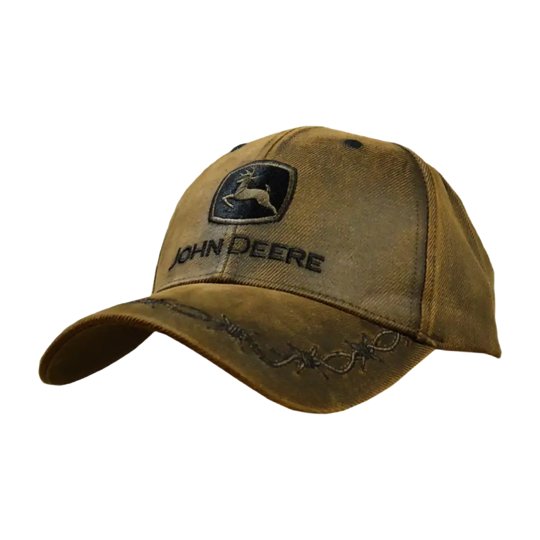 John Deere Brown Cotton Logo Embroidered Cap