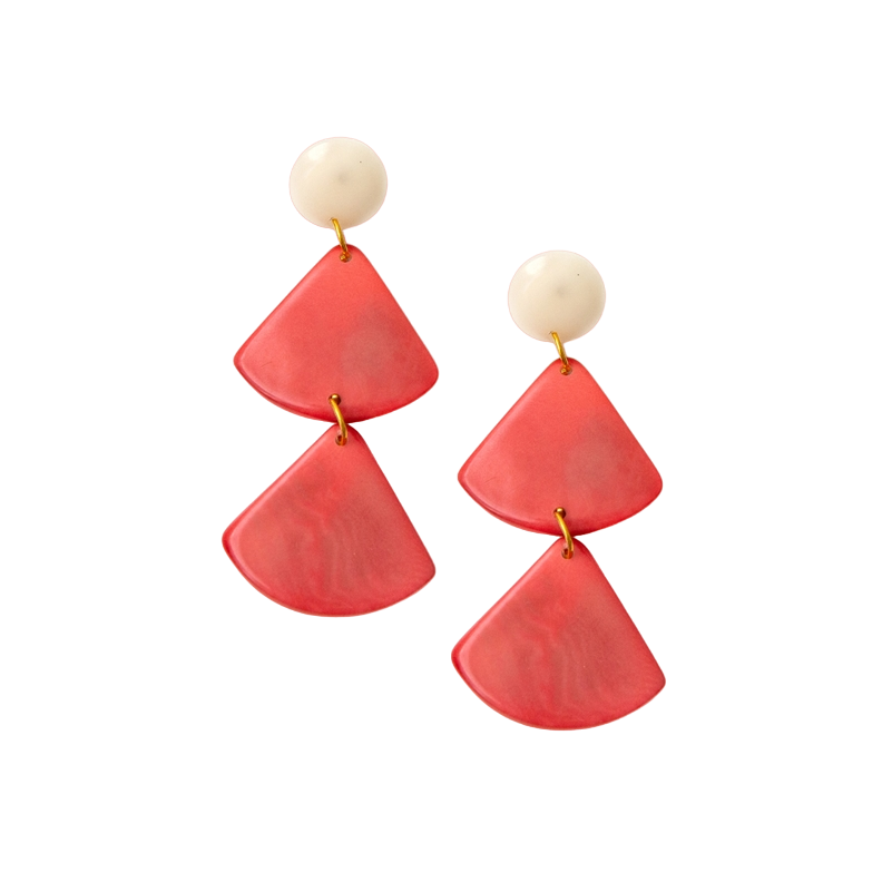 Tagua Women's Maeve Coral Ivory Earrings