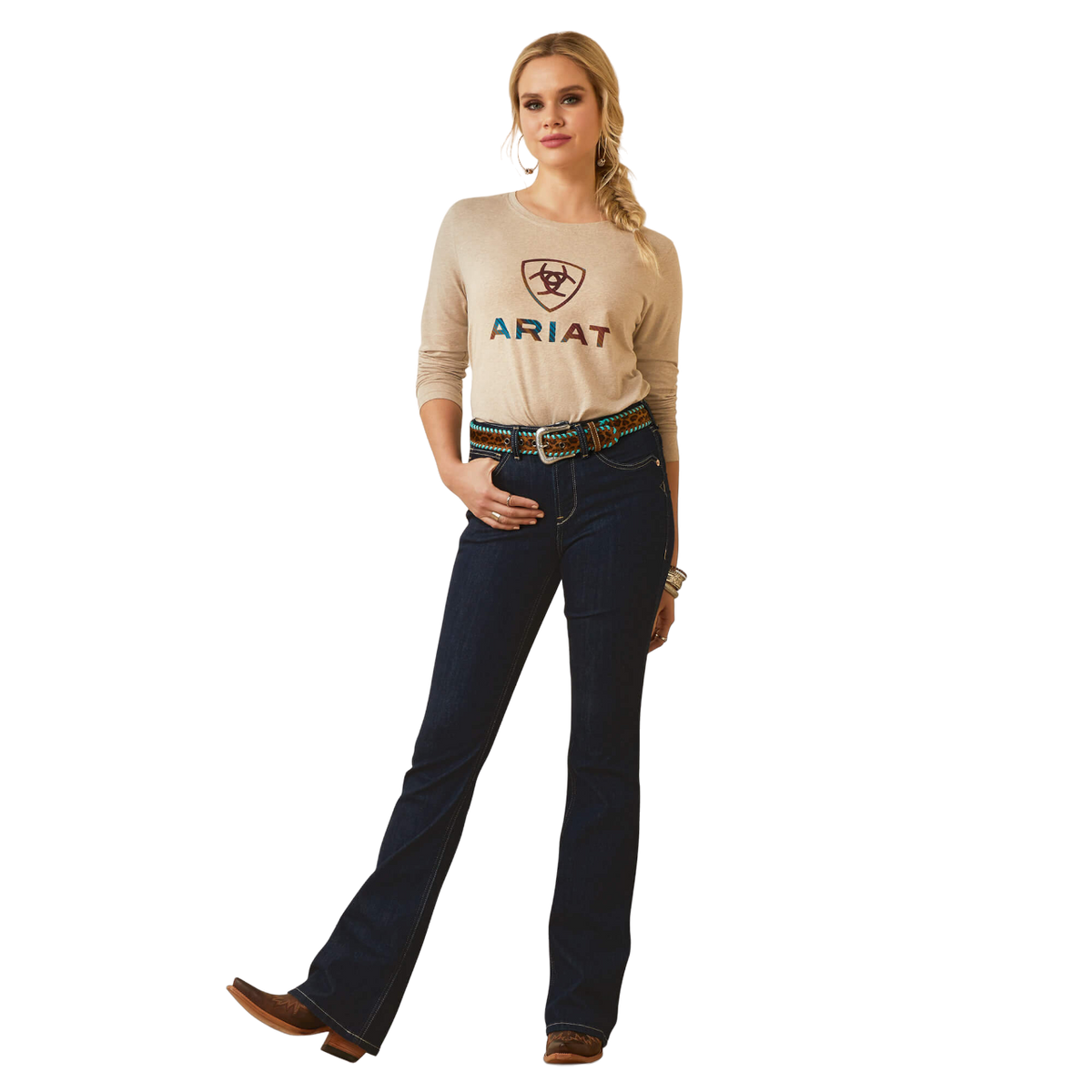 Ariat Women's Blue Real High Rise Selma Boot Cut Jeans