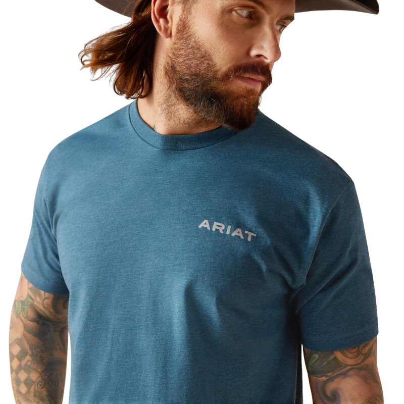 Ariat Men's Western Wire Steel Blue Heather T-Shirt
