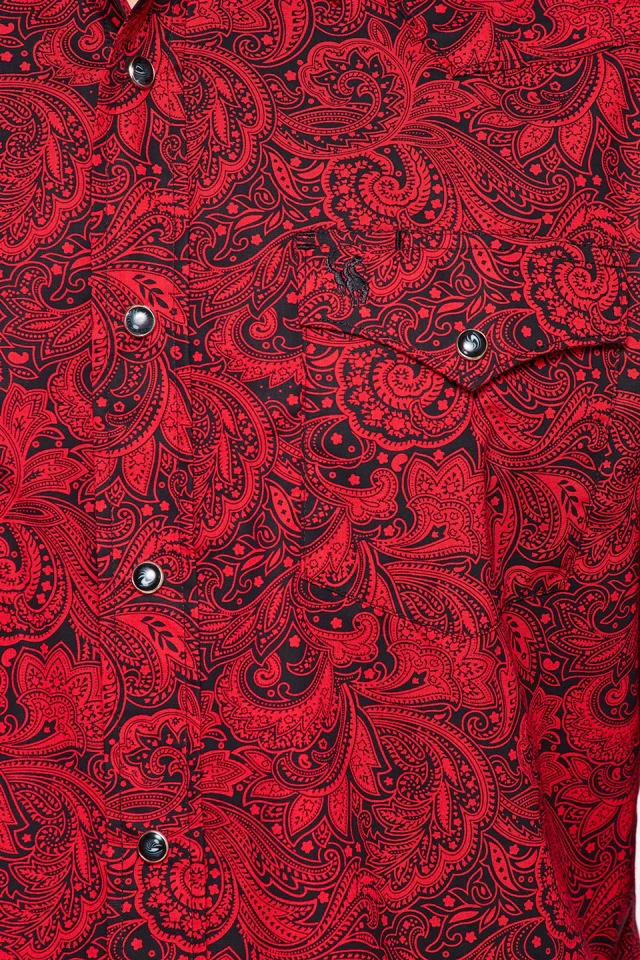 Avalon Men's Ls Western Snap Print Shirt