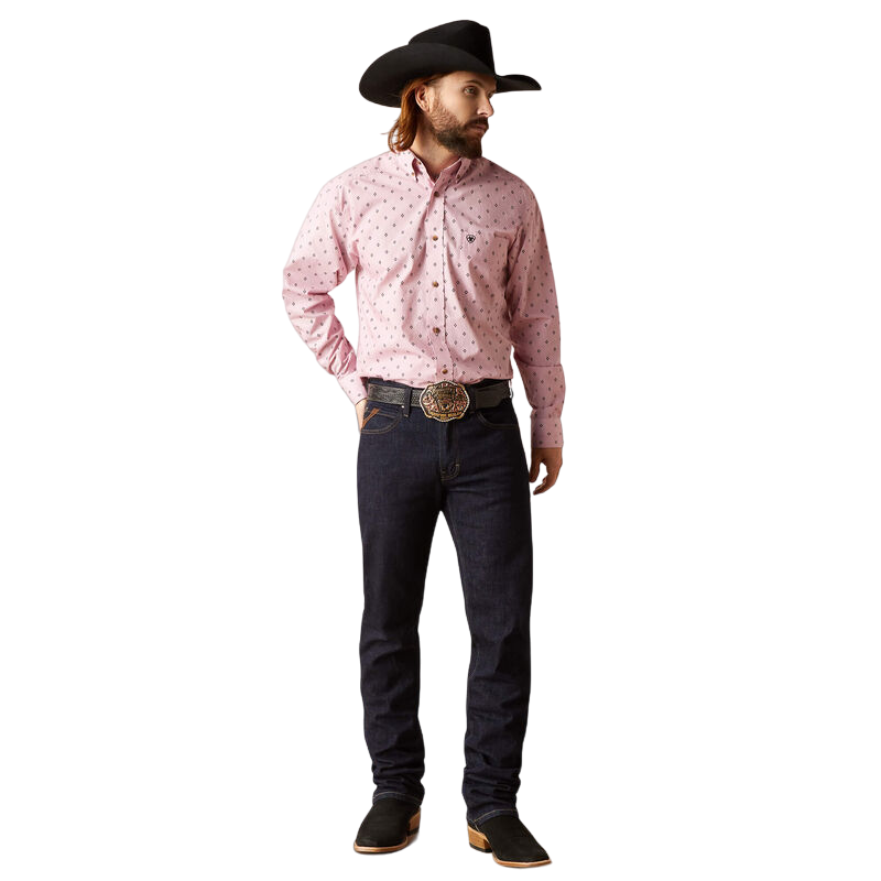 Ariat Men's Ezekiel Classic Fit Pink Shirt