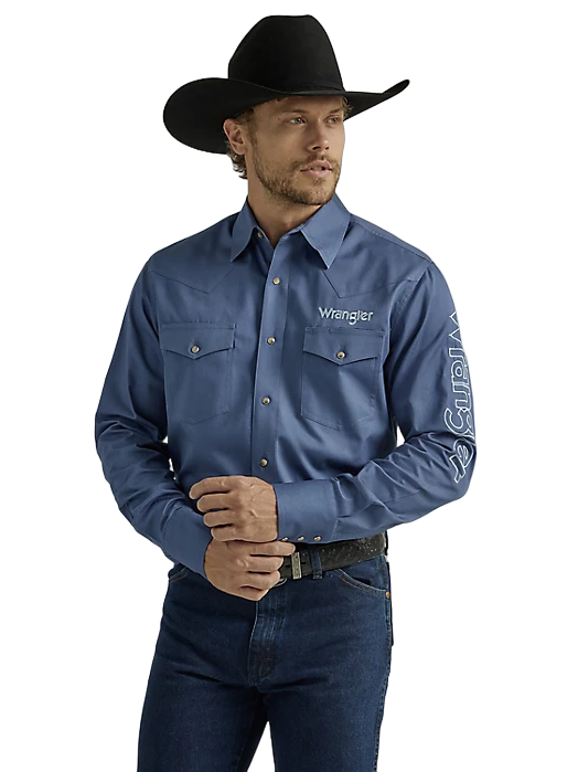Wrangler Men's Bijou Blue Western Snap Shirt - Quality Western Style ...