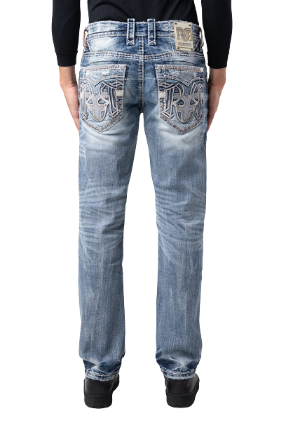 Rock Revival Bryant: Distressed Straight Jeans