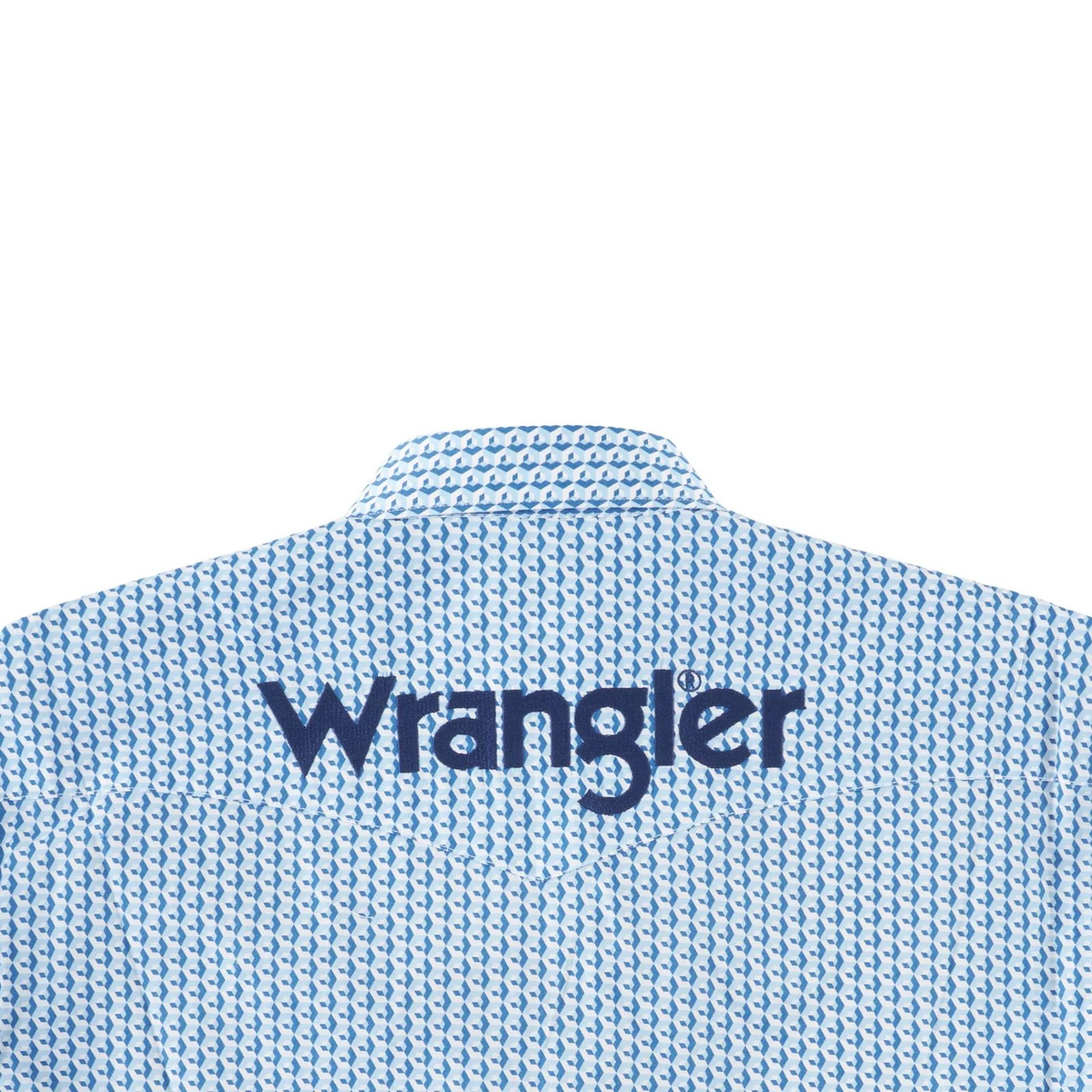 Wrangler Men's Logo Geometric Blue Shirt