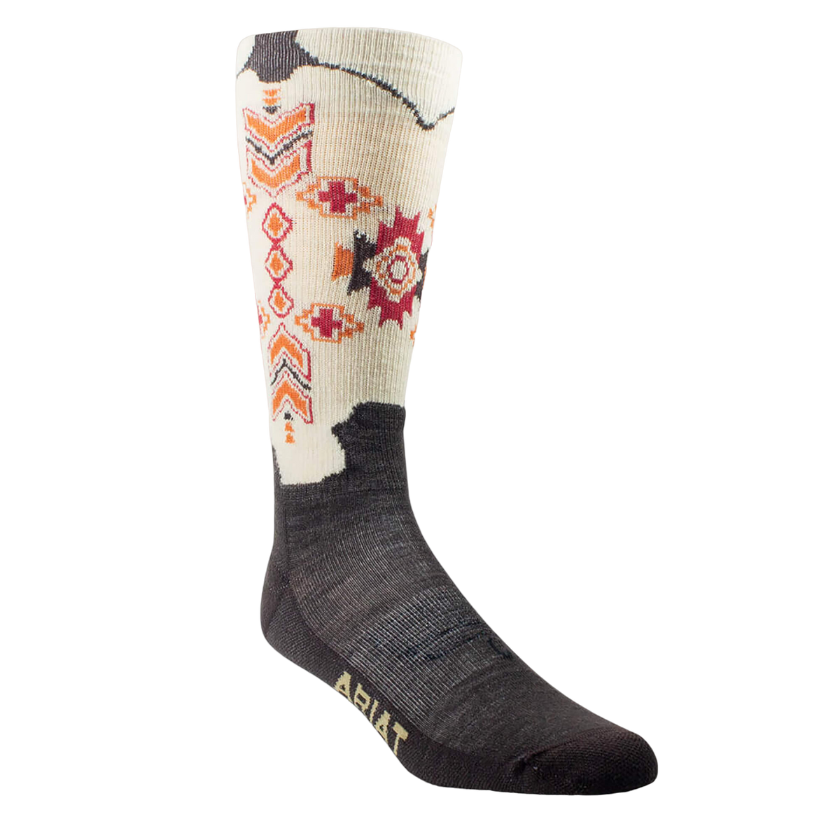 Ariat Chocolate & Tan Boot Mid Calf Everyday Performance Wool Sock