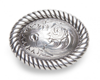 M&amp;F Oval Engraved Concho Western Scarf Slide