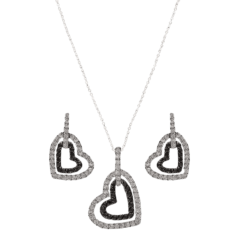 Montana Silversmiths Women's Heart Earrings And Necklace Set