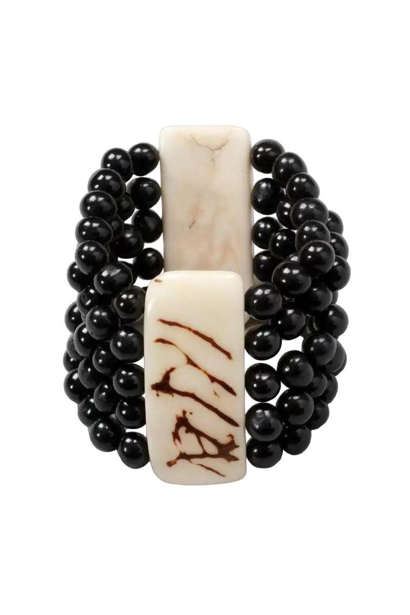 Tagua Women's Merida Onyx Ivory Bracelet