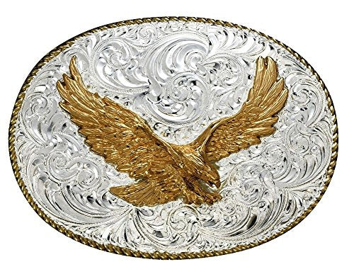 M&amp;F Men´s Crumine Patrioc Flying Eagle Sil Gold Buckle