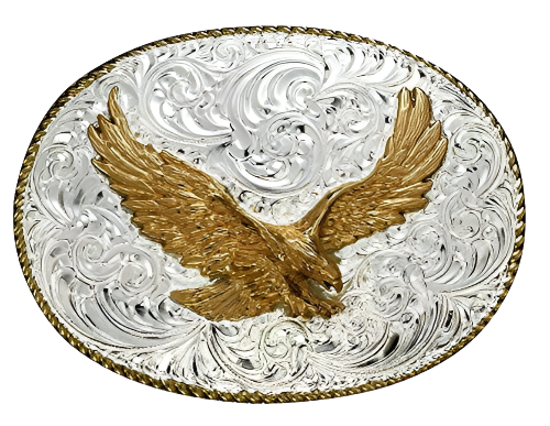 Crumrine Men's Patriot Flying Eagle Sil Gold Buckle