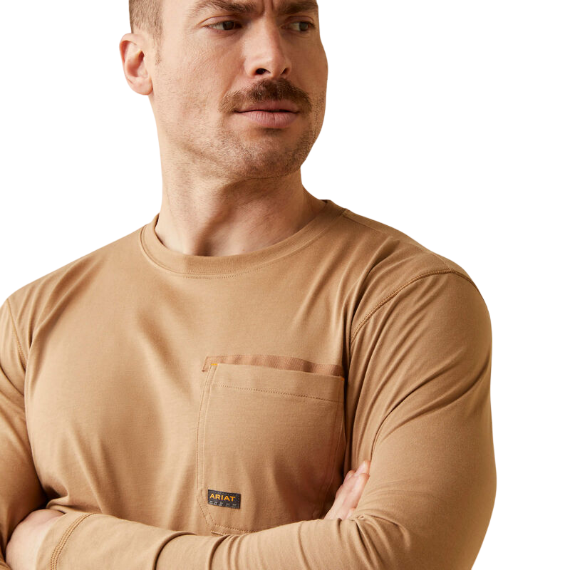 Ariat Men's Rebar Workman Born Light Brown Tee Shirt