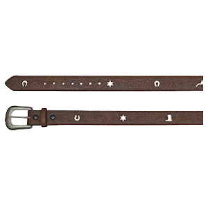 Justin Youth Boy's Tooled Western Brown Belt