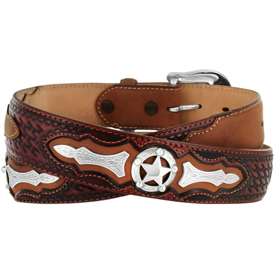 Justin Men's Odessa Star Tan Belt