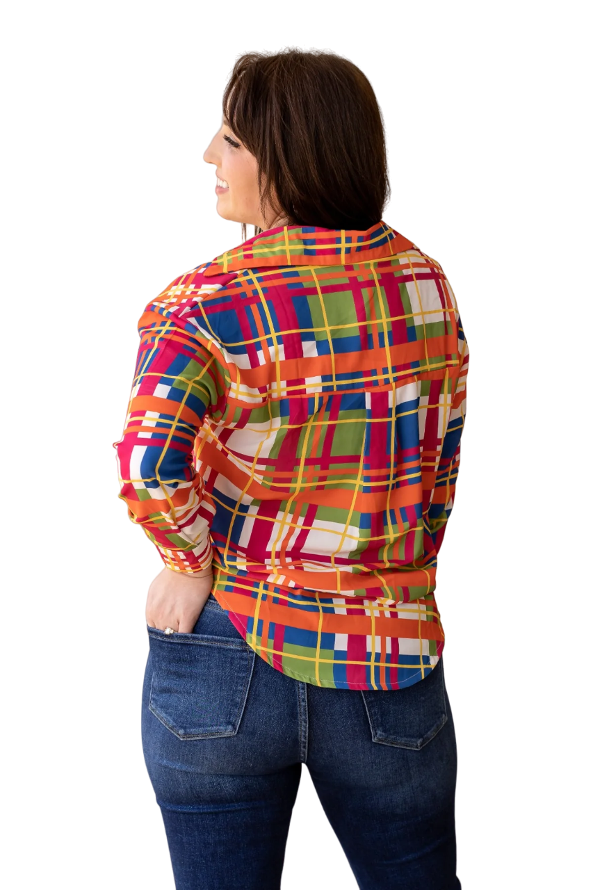 Southern Grace Women's Cathryn Multicolor Plaid Shirt