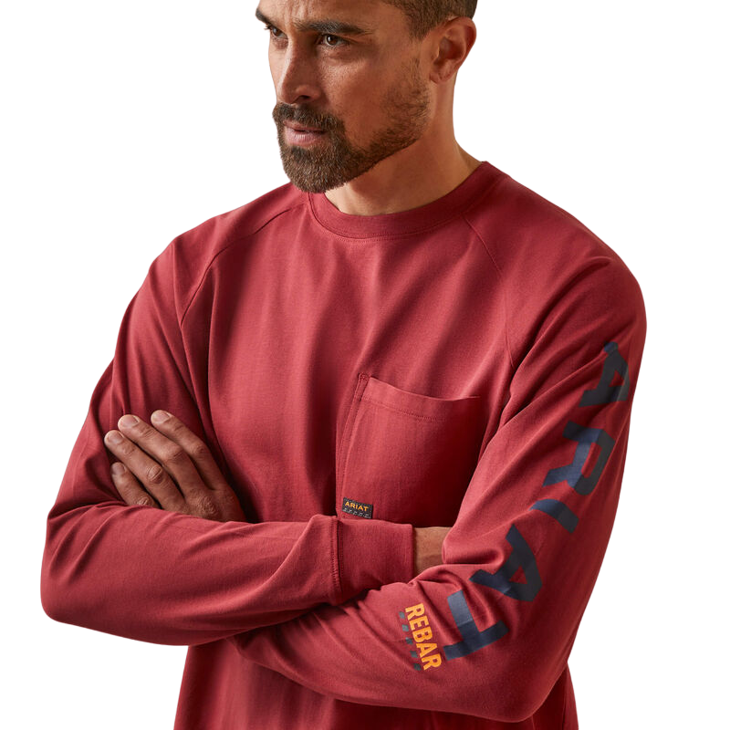 Ariat Clothing Men's Rebar Cotton Strong Graphic Red Shirt