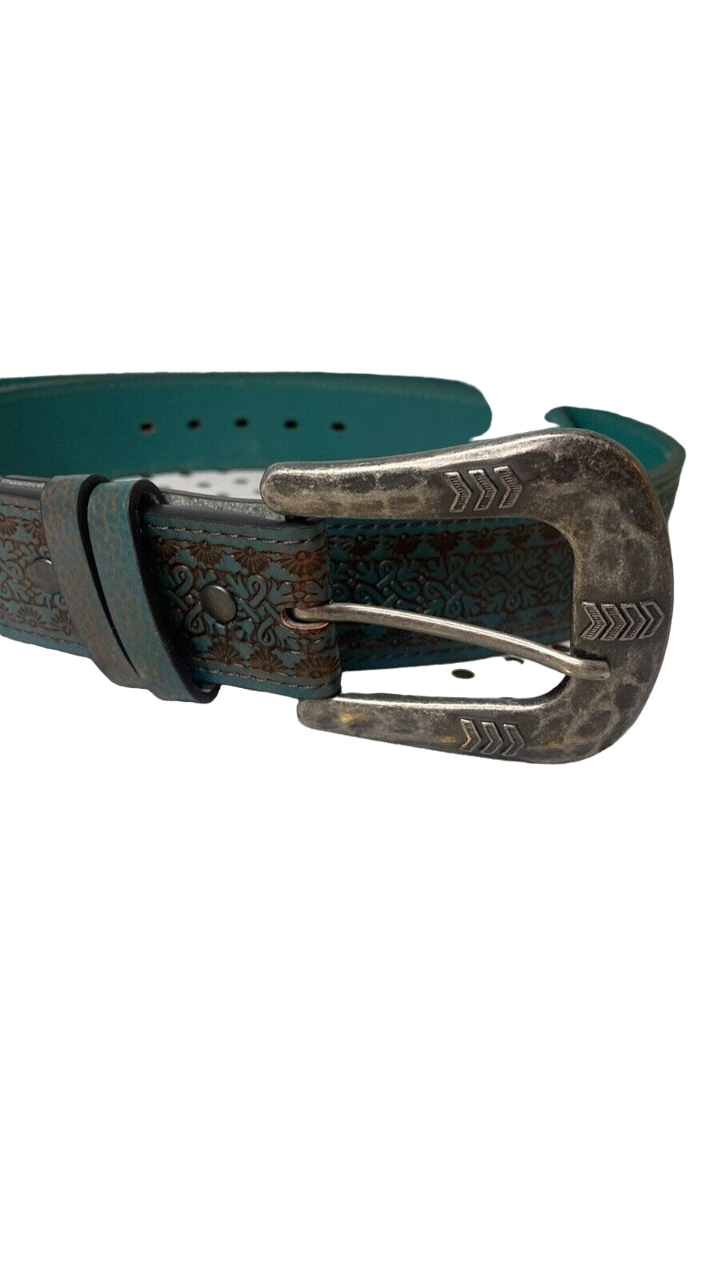Trenditions Catchfly Western Leather Tooled Womens Belt